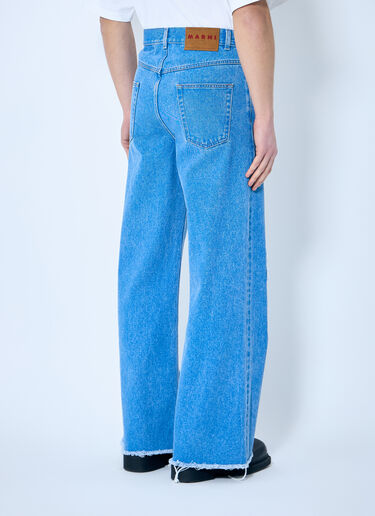 フラワーパッチ ワイドレッグジーンズ Marni フラワーパッチ ワイドレッグジーンズ ブルー mni0159005