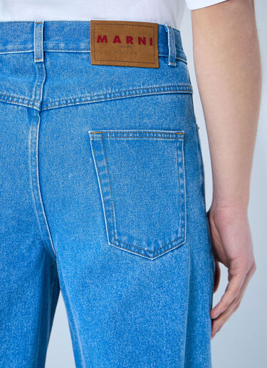フラワーパッチ ワイドレッグジーンズ Marni フラワーパッチ ワイドレッグジーンズ ブルー mni0159005