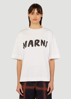 Marni Logo Print T-Shirt White mni0245021