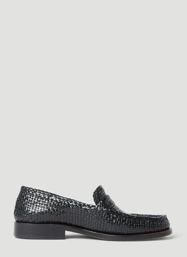 Woven Leather Bambi Loafers Marni Woven Leather Bambi Loafers Black mni0255025