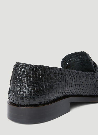 Woven Leather Bambi Loafers Marni Woven Leather Bambi Loafers Black mni0255025