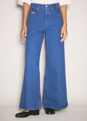 Marni 로고 패치 진 블루 mni0257014