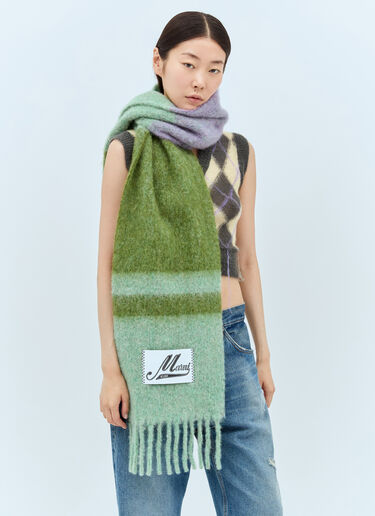 Marni 로고 패치 스카프 그린 mni0257018