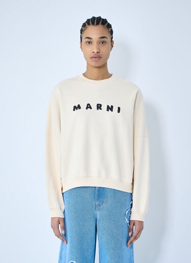 Marni ロゴプリント スウェットシャツ  ベージュ mni0259002