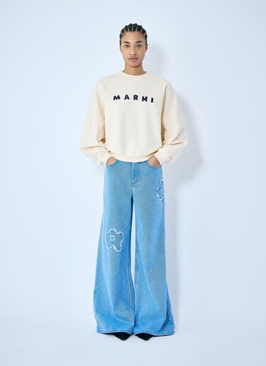 Marni ロゴプリント スウェットシャツ  ベージュ mni0259002
