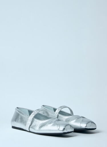 Leather Mary Jane Shoes Marni Leather Mary Jane Shoes Silver mni0260002