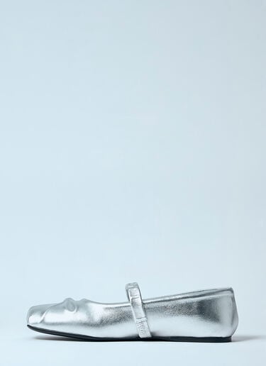 Leather Mary Jane Shoes Marni Leather Mary Jane Shoes Silver mni0260002