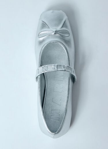 Leather Mary Jane Shoes Marni Leather Mary Jane Shoes Silver mni0260002