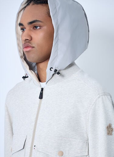 Moncler Grenoble 夹棉羊毛拉链连帽夹克  白色 mog0159007