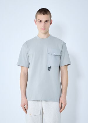 Moncler Grenoble Logo Motif T-Shirt Light Grey mog0159009