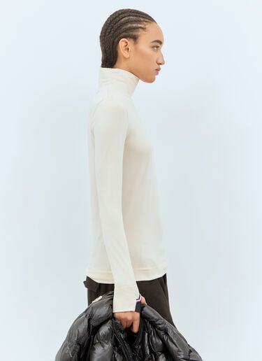 Moncler Grenoble T 领平纹针织上衣 乳白色 mog0258007