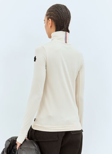 Moncler Grenoble T 领平纹针织上衣 乳白色 mog0258007