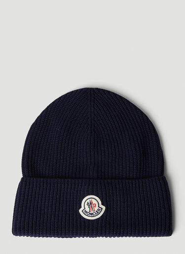 徽标贴饰无檐便帽 Moncler 徽标贴饰无檐便帽 藏蓝色 mon0151039