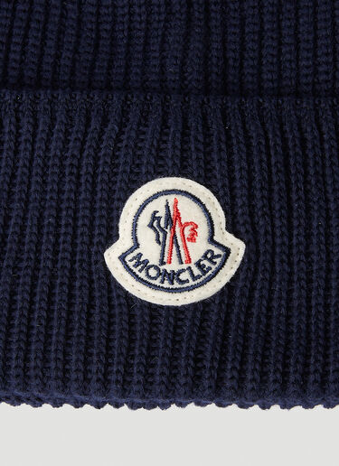 徽标贴饰无檐便帽 Moncler 徽标贴饰无檐便帽 藏蓝色 mon0151039