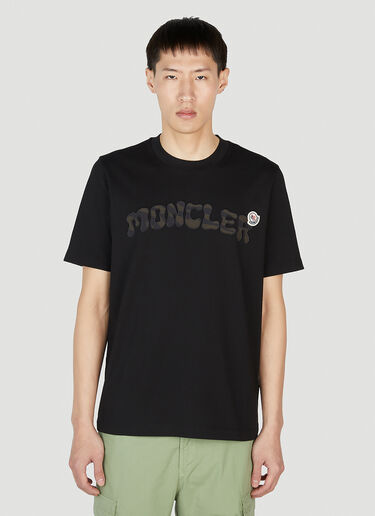로고 자수 티셔츠 Moncler 로고 자수 티셔츠 블랙 mon0152023