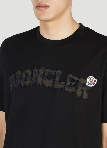 Moncler 로고 자수 티셔츠 블랙 mon0152023