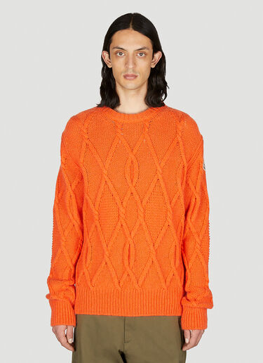Moncler Cable Knit Crewneck Sweater Orange mon0153021