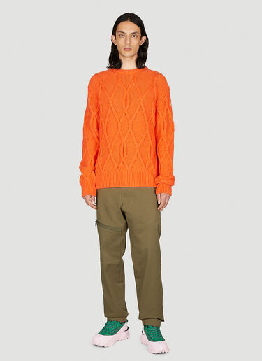 Moncler Cable Knit Crewneck Sweater Orange mon0153021