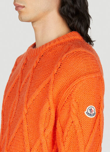 Moncler Cable Knit Crewneck Sweater Orange mon0153021