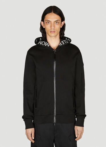 Moncler Zip Up Hooded Sweatshirt Black mon0153034