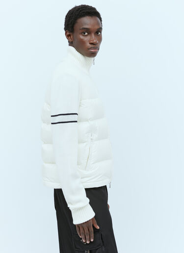 Moncler ロゴジャガード ダウンカーディガン ホワイト mon0154025