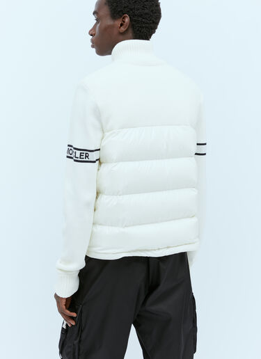 Moncler ロゴジャガード ダウンカーディガン ホワイト mon0154025