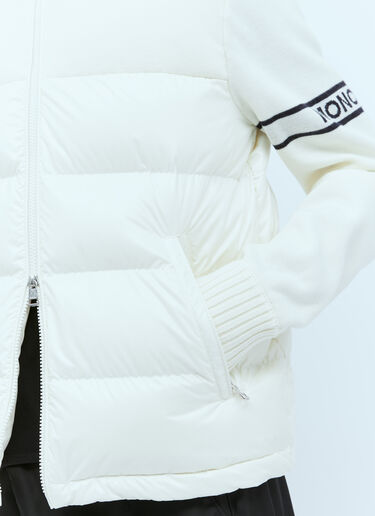 Moncler ロゴジャガード ダウンカーディガン ホワイト mon0154025