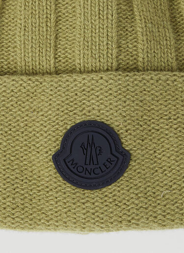 로고 패치 울 비니 햇 Moncler 로고 패치 울 비니 햇 그린 mon0154041