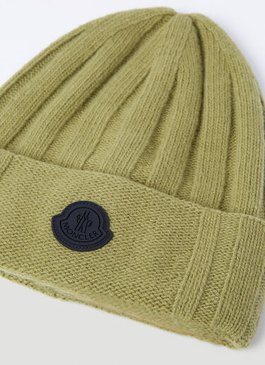 로고 패치 울 비니 햇 Moncler 로고 패치 울 비니 햇 그린 mon0154041