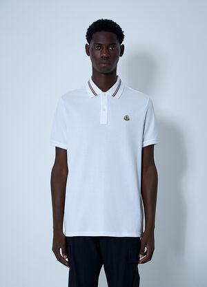Moncler Logo Patch Polo Shirt White mon0156010