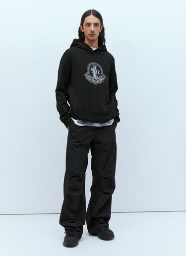 로고 프린트 후드티셔츠 Moncler 로고 프린트 후드티셔츠 블랙 mon0156021