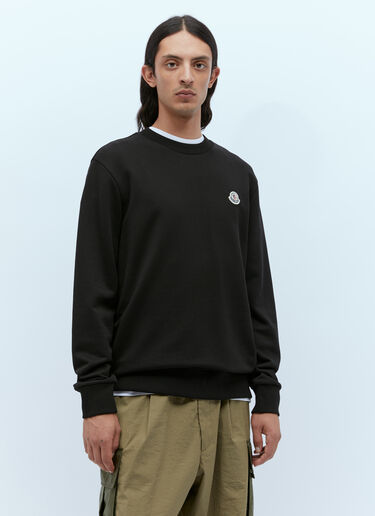 徽标贴饰运动衫 Moncler 徽标贴饰运动衫 黑色 mon0156026