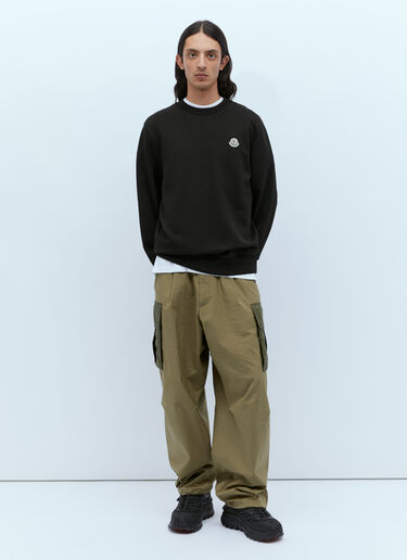 徽标贴饰运动衫 Moncler 徽标贴饰运动衫 黑色 mon0156026