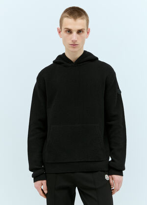 Moncler Wool Hooded Sweatshirt Black mon0158031