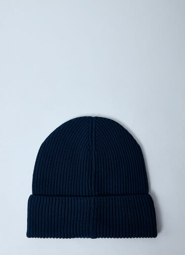 Logo Patch Beanie Hat Moncler Logo Patch Beanie Hat Navy mon0159053