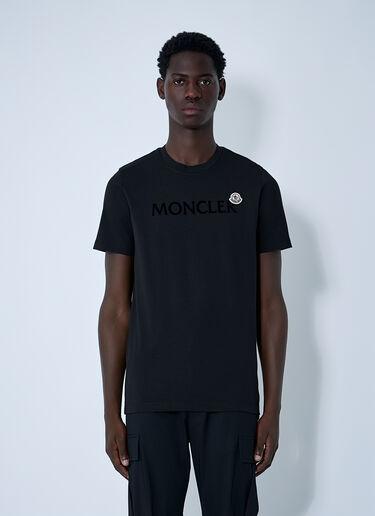 Logo Motif T-Shirt Moncler Logo Motif T-Shirt Black mon0161030