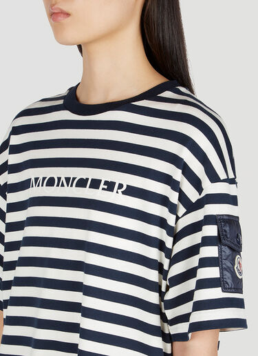 Moncler 스트라이프 티셔츠 드레스 화이트 mon0252040
