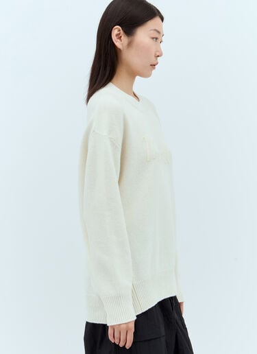 Moncler Logo Embroidery Sweater Cream mon0257053