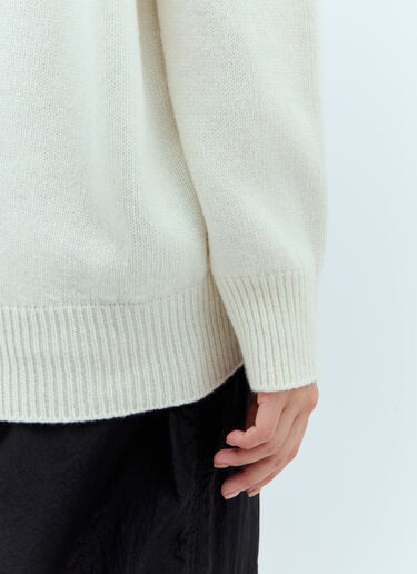 Moncler Logo Embroidery Sweater Cream mon0257053