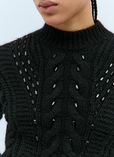 Cable-Knit Sweater Moncler Cable-Knit Sweater Black mon0258030