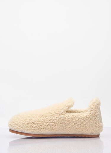 Moncler Snug Shearling Flats Cream mon0258032