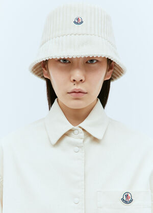 Moncler Corduroy Bucket Hat Cream mon0258036