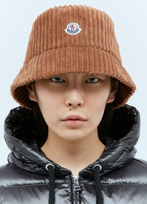 Moncler Corduroy Bucket Hat Camel mon0258037