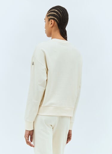 Moncler Logo Embroidery Sweatshirt Cream mon0259030