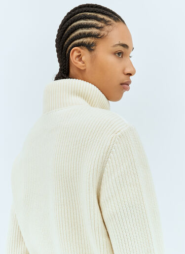 Moncler Zip-Up Padded Cardigan Cream mon0259034