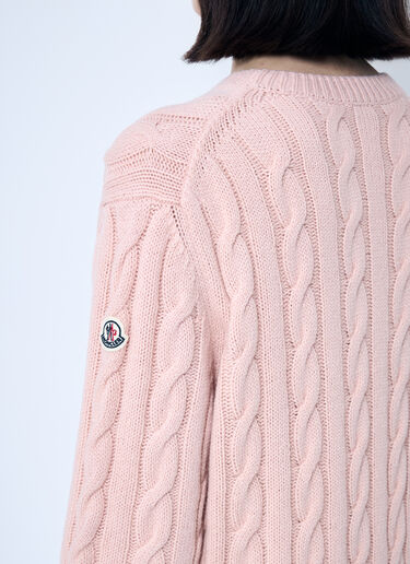 Cable Knit Sweater Moncler Cable Knit Sweater Pink mon0259037