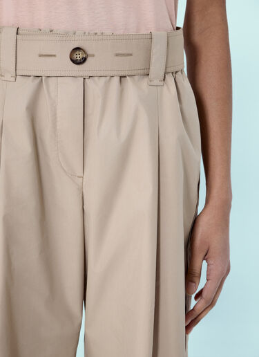 Moncler Belted Gathered Pants Beige mon0260012