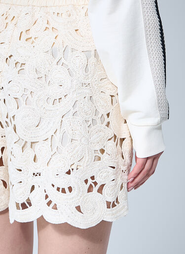Embroidery Anglaise Shorts Moncler Embroidery Anglaise Shorts White mon0260014