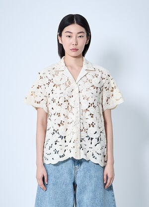 Moncler Short Sleeve Button-Down Shirt White mon0260018