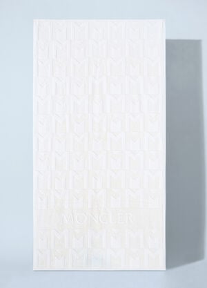 Moncler Cotton-Terry Beach Towel White mon0260023